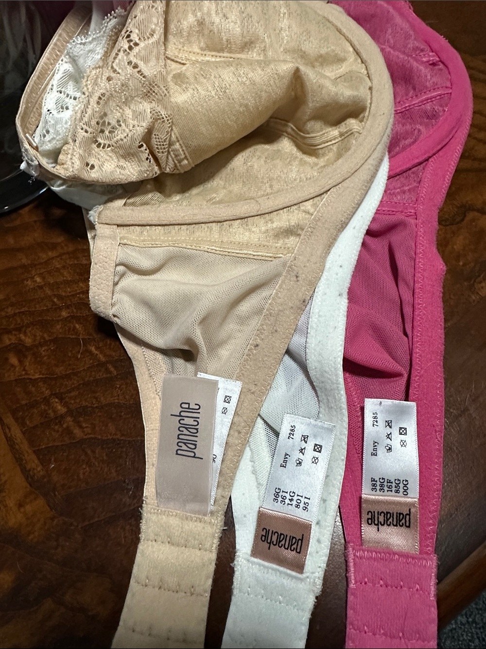 Panache Pink, Cream & Tan Lace-Trim Bras Trio - Picture 5 of 5